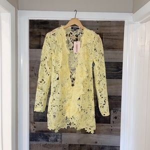 Lemon Crochet Blazer+Short Set